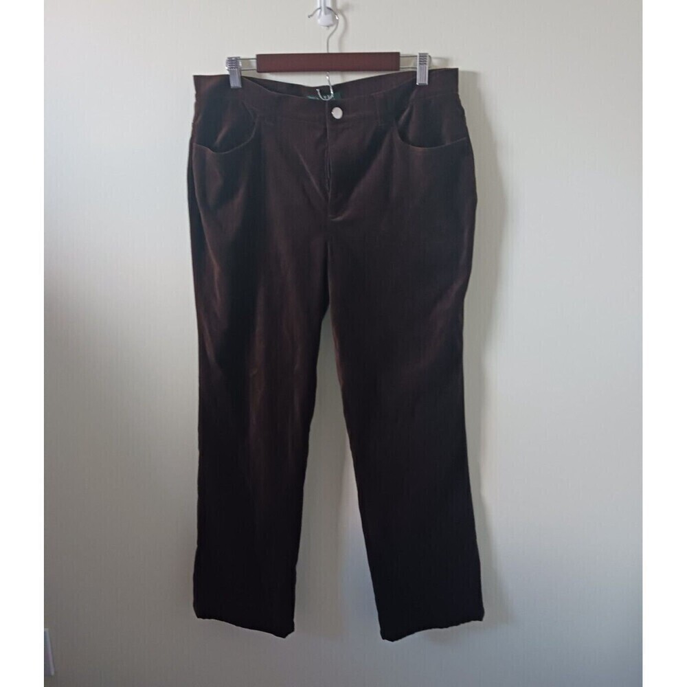 Lauren Ralph Lauren Corduroy‎ Pants High Rise Bootcut Leg Brown Size 12